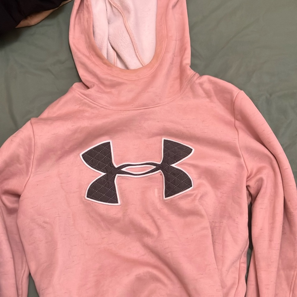 Under Armour Blush Pink Hoodie with Gray Logo